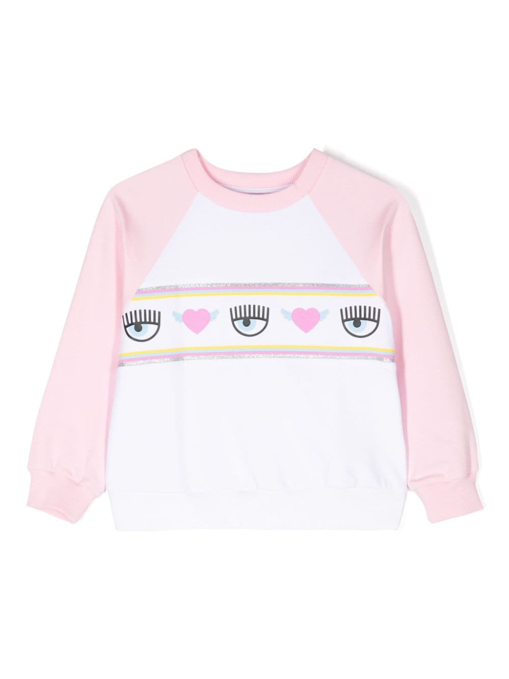 Chiara Ferragni Kids Eyelike Sweatshirt mit Raglanärmeln - Weiß von Chiara Ferragni Kids