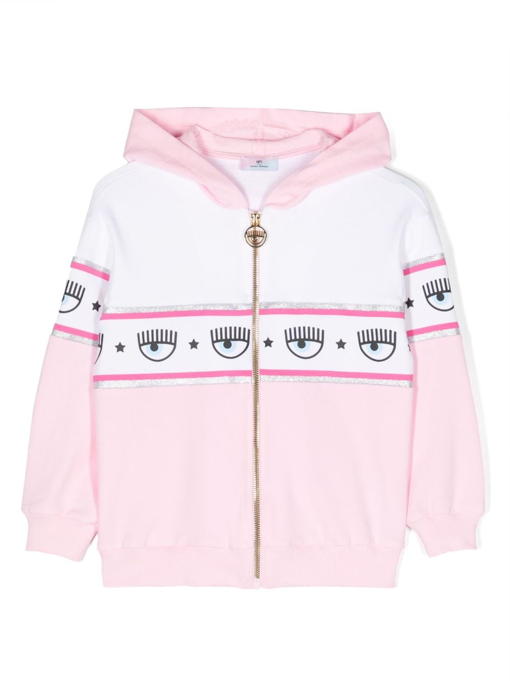 Chiara Ferragni Kids Kapuzenjacke mit Eyelike-Print - Weiß von Chiara Ferragni Kids