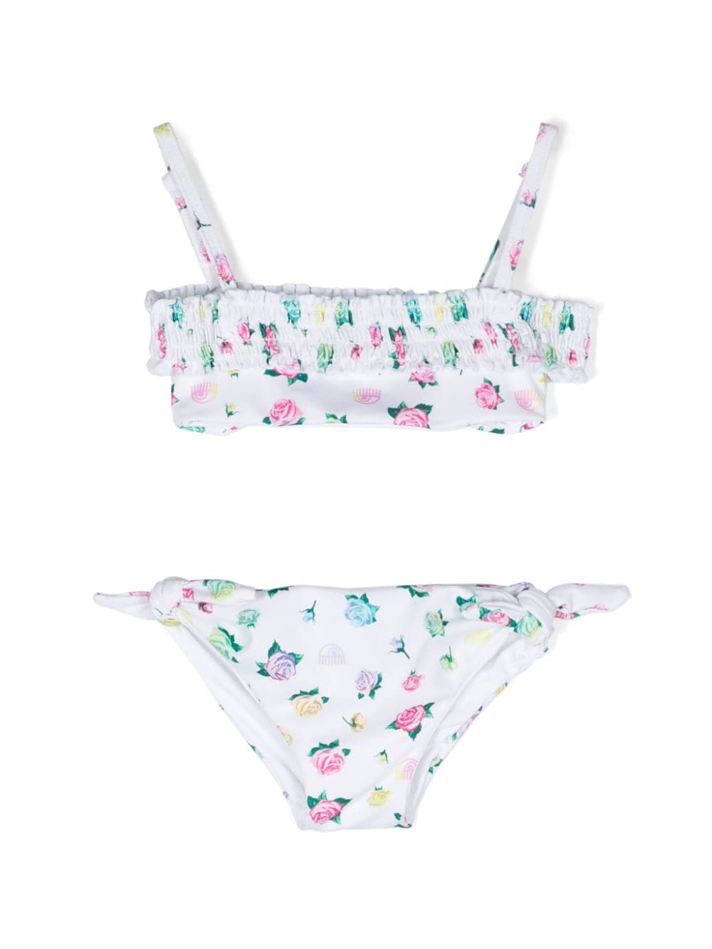 Chiara Ferragni Kids Gesmokter Bikini mit Blumen-Print - Weiß von Chiara Ferragni Kids