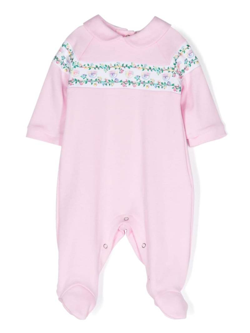 Chiara Ferragni Kids Gestreifter Strampler mit Logo-Print - Rosa von Chiara Ferragni Kids