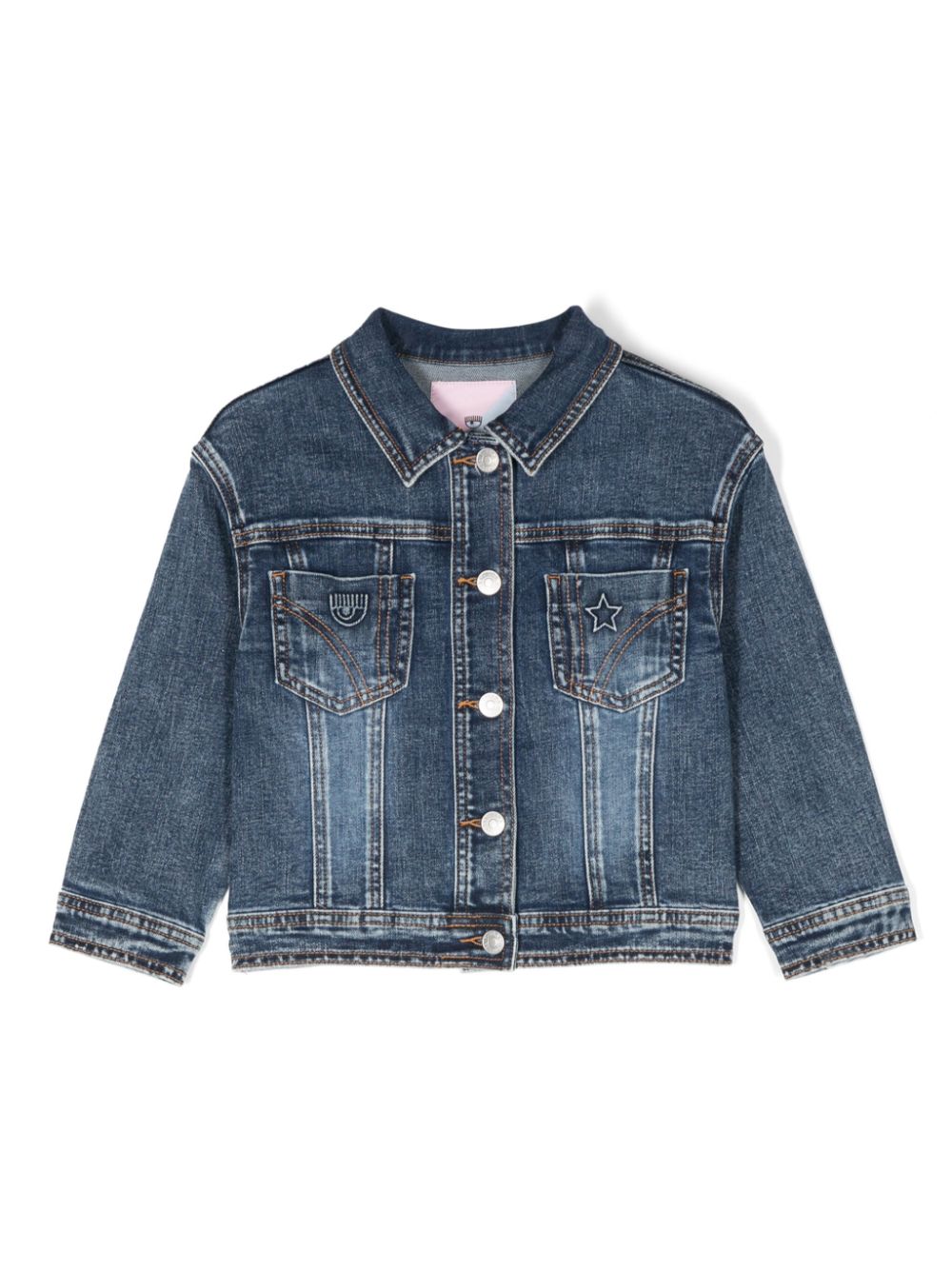 Chiara Ferragni Kids Jeansjacke mit Logo-Patch - Blau von Chiara Ferragni Kids