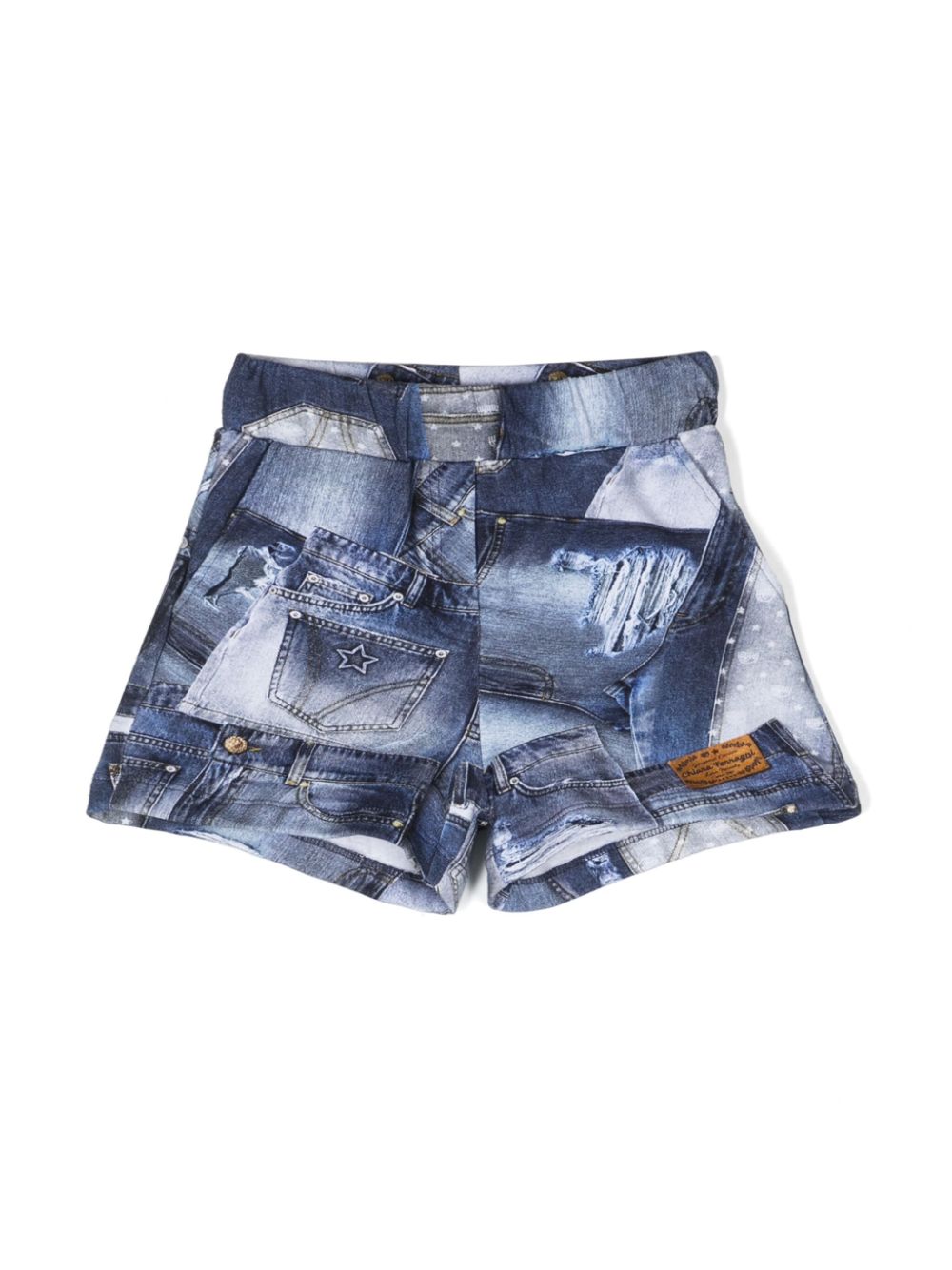 Chiara Ferragni Kids Jersey-Shorts mit Patchwork-Print - Blau von Chiara Ferragni Kids