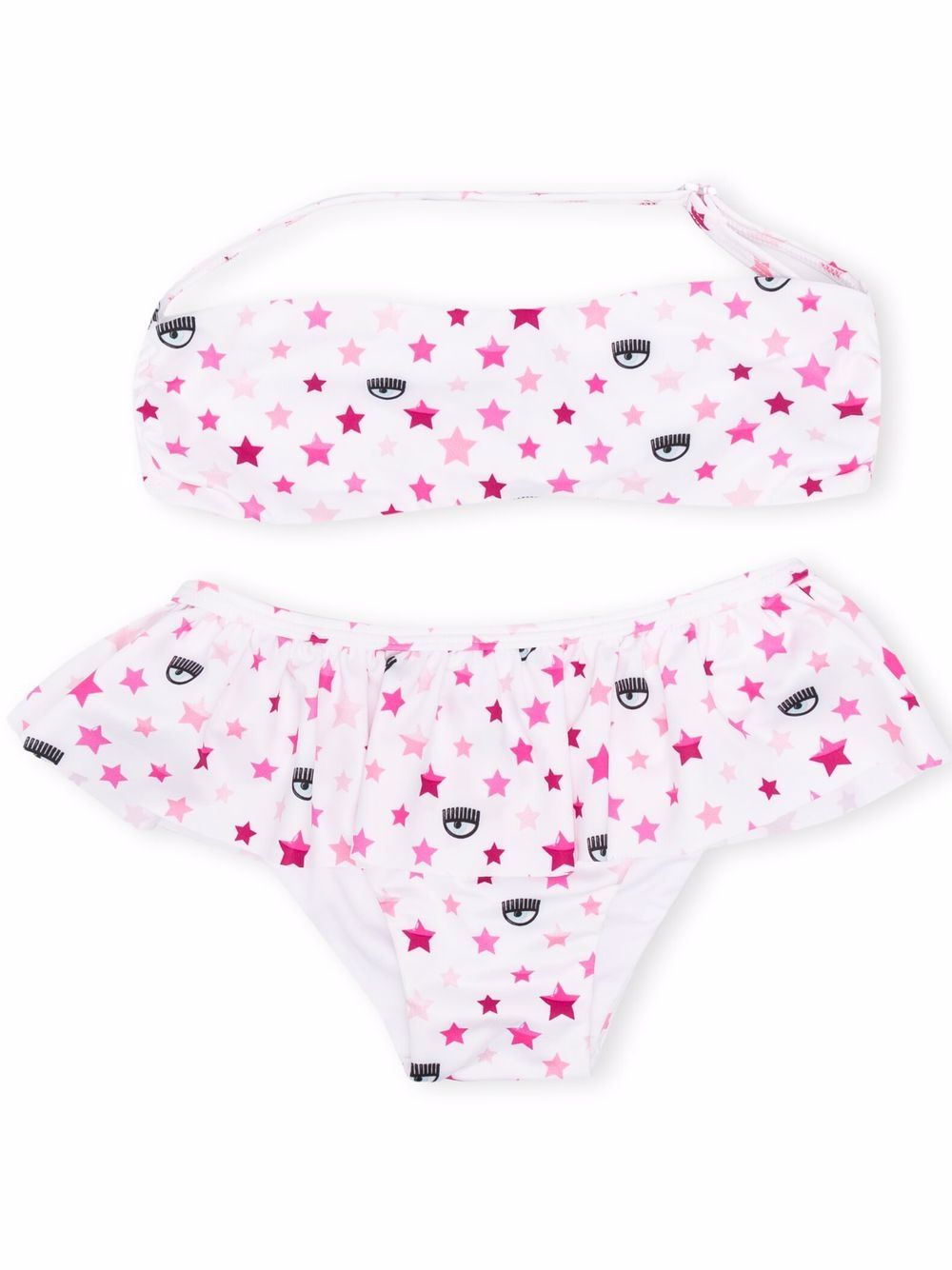 Chiara Ferragni Kids Neckholder-Bikini mit Logo-Print - Weiß Chiara Ferragni Kids Neckholder-Bikini mit Logo-Print - Weiß von Chiara Ferragni Kids
