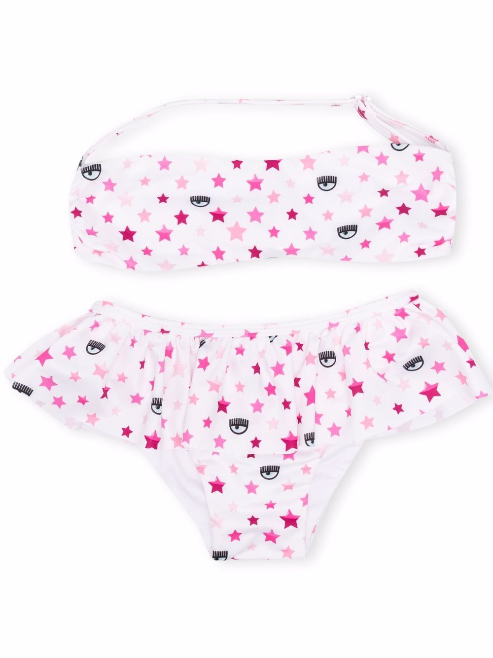 Chiara Ferragni Kids Neckholder-Bikini mit Logo-Print - Weiß von Chiara Ferragni Kids