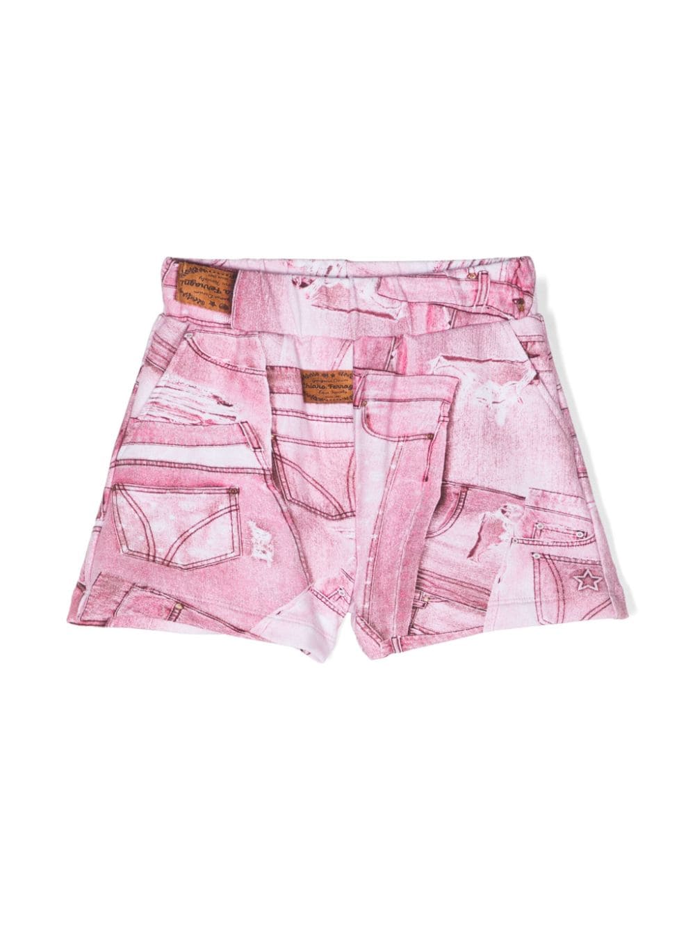 Chiara Ferragni Kids St. Denim Shorts mit Print - Rosa von Chiara Ferragni Kids