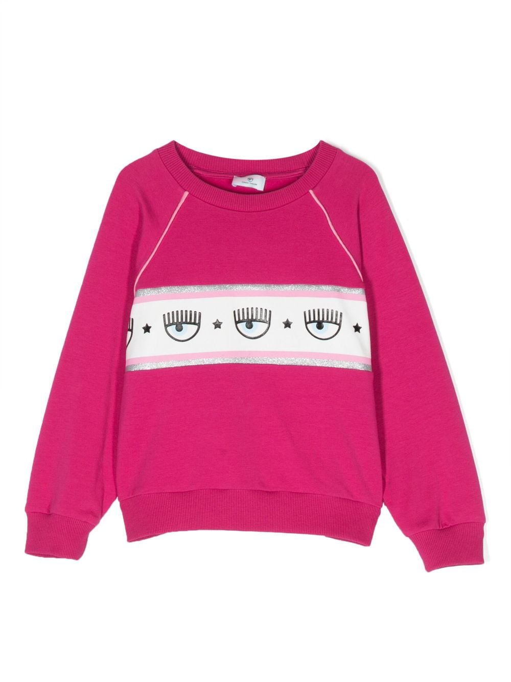 Chiara Ferragni Kids Sweatshirt mit Eyelike-Streifen - Rosa von Chiara Ferragni Kids