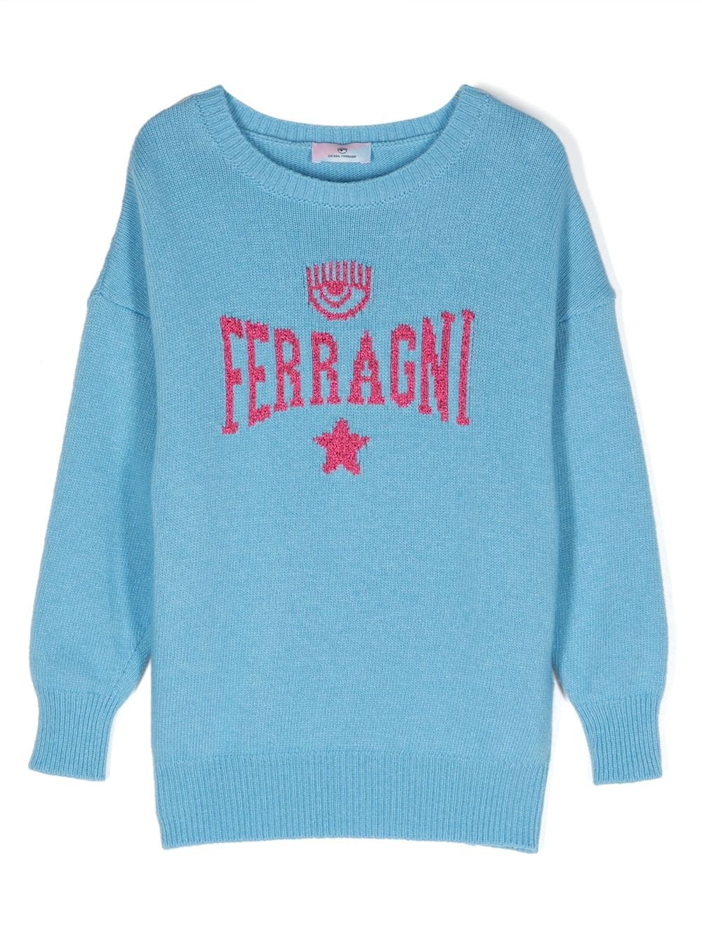 Chiara Ferragni Kids Sweatshirt mit Intarsien-Logo - Blau von Chiara Ferragni Kids