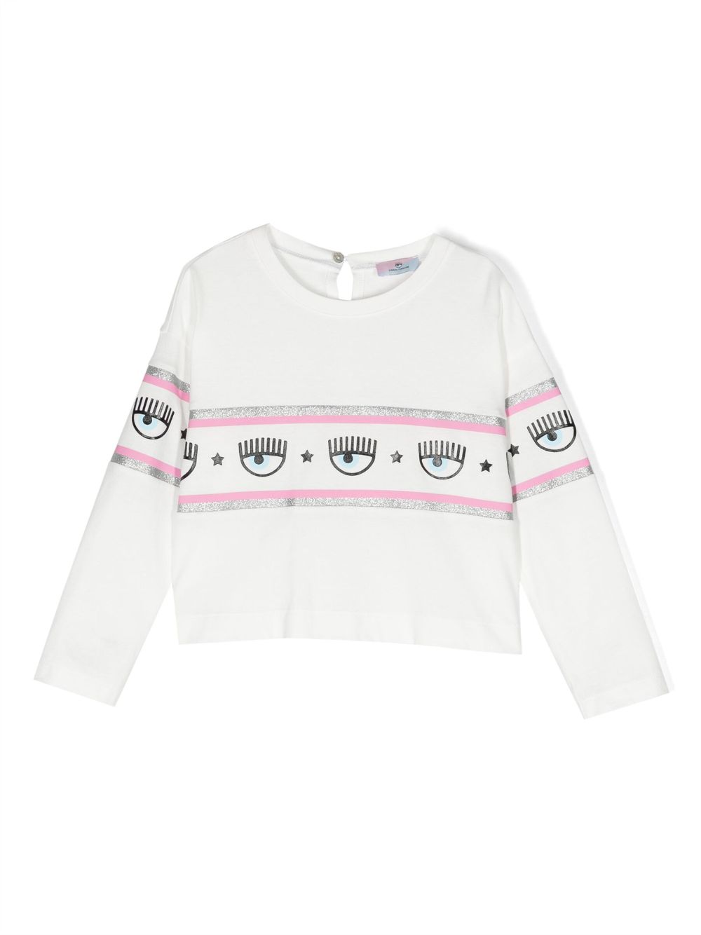 Chiara Ferragni Kids Sweatshirt mit Logo-Streifen - Weiß von Chiara Ferragni Kids