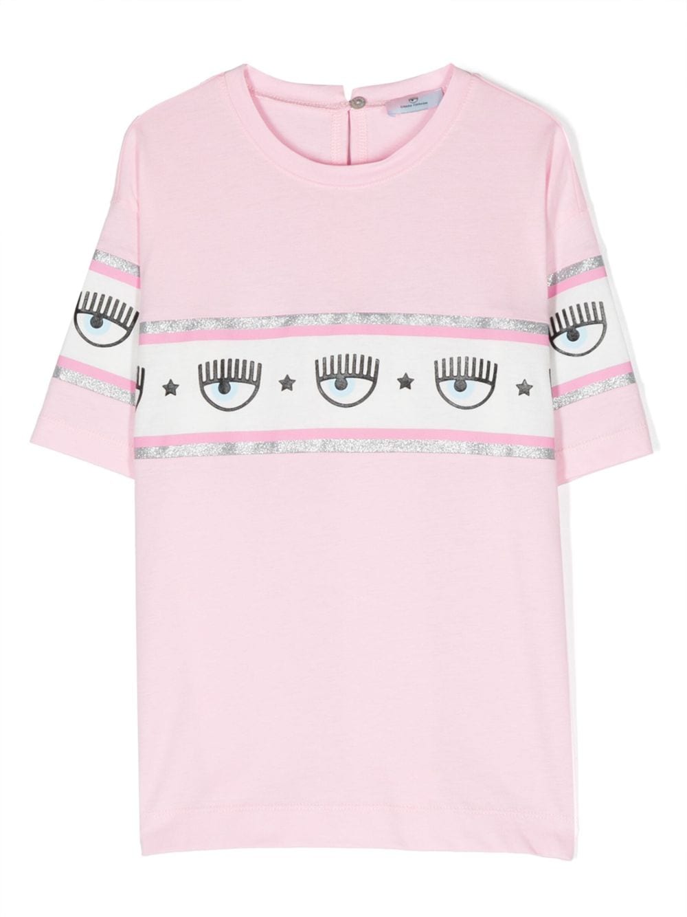 Chiara Ferragni Kids T-Shirt mit Eyelike-Streifen - Rosa von Chiara Ferragni Kids