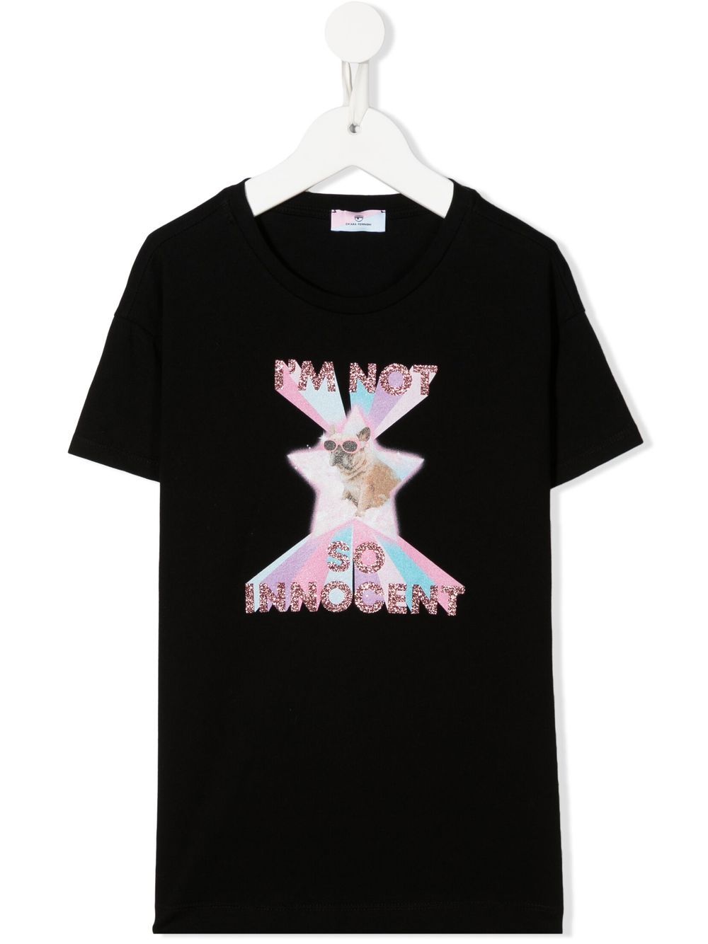 Chiara Ferragni Kids T-Shirt mit Glitter-Slogan - Schwarz von Chiara Ferragni Kids