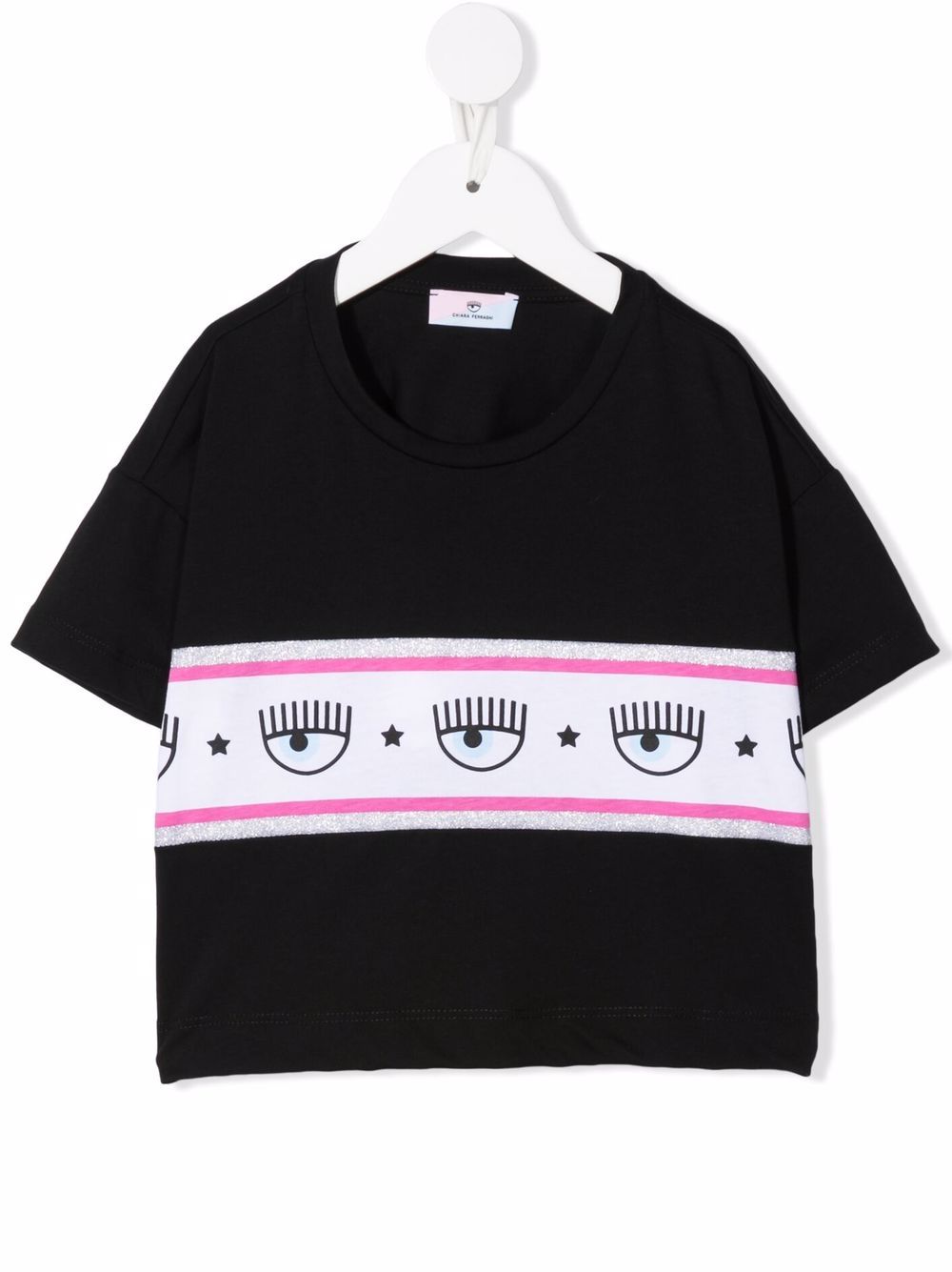 Chiara Ferragni Kids T-Shirt mit Logo-Streifen - Schwarz von Chiara Ferragni Kids