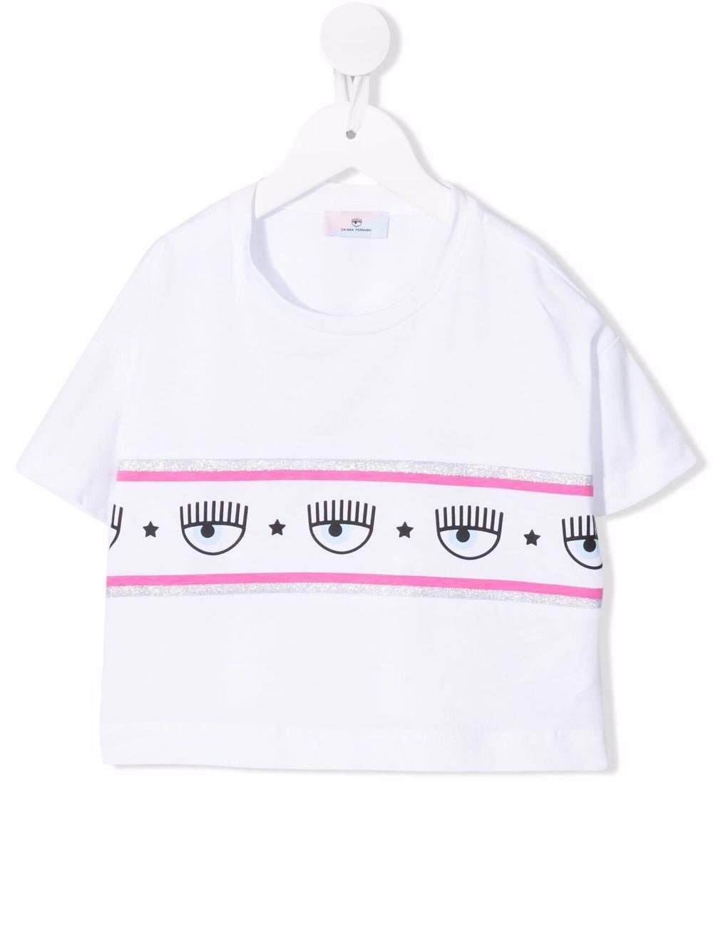 Chiara Ferragni Kids T-Shirt mit Logo-Streifen - Weiß von Chiara Ferragni Kids