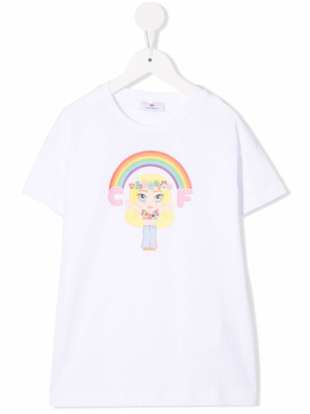 Chiara Ferragni Kids T-Shirt mit Regenbogen-Print - Weiß von Chiara Ferragni Kids
