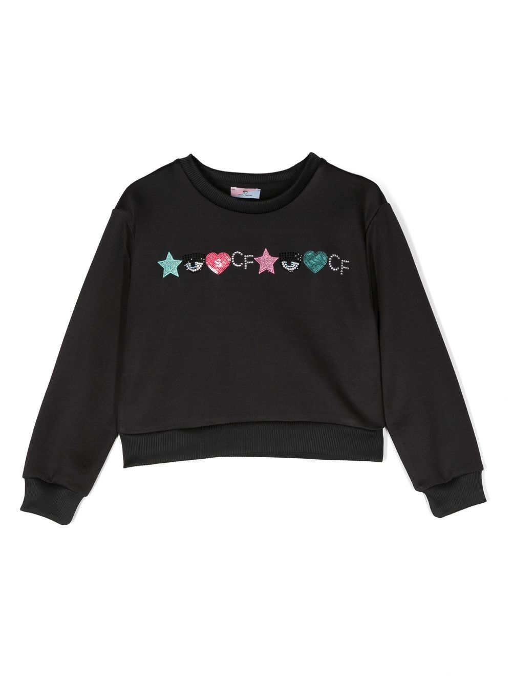 Chiara Ferragni Kids Verziertes Sweatshirt - Schwarz von Chiara Ferragni Kids