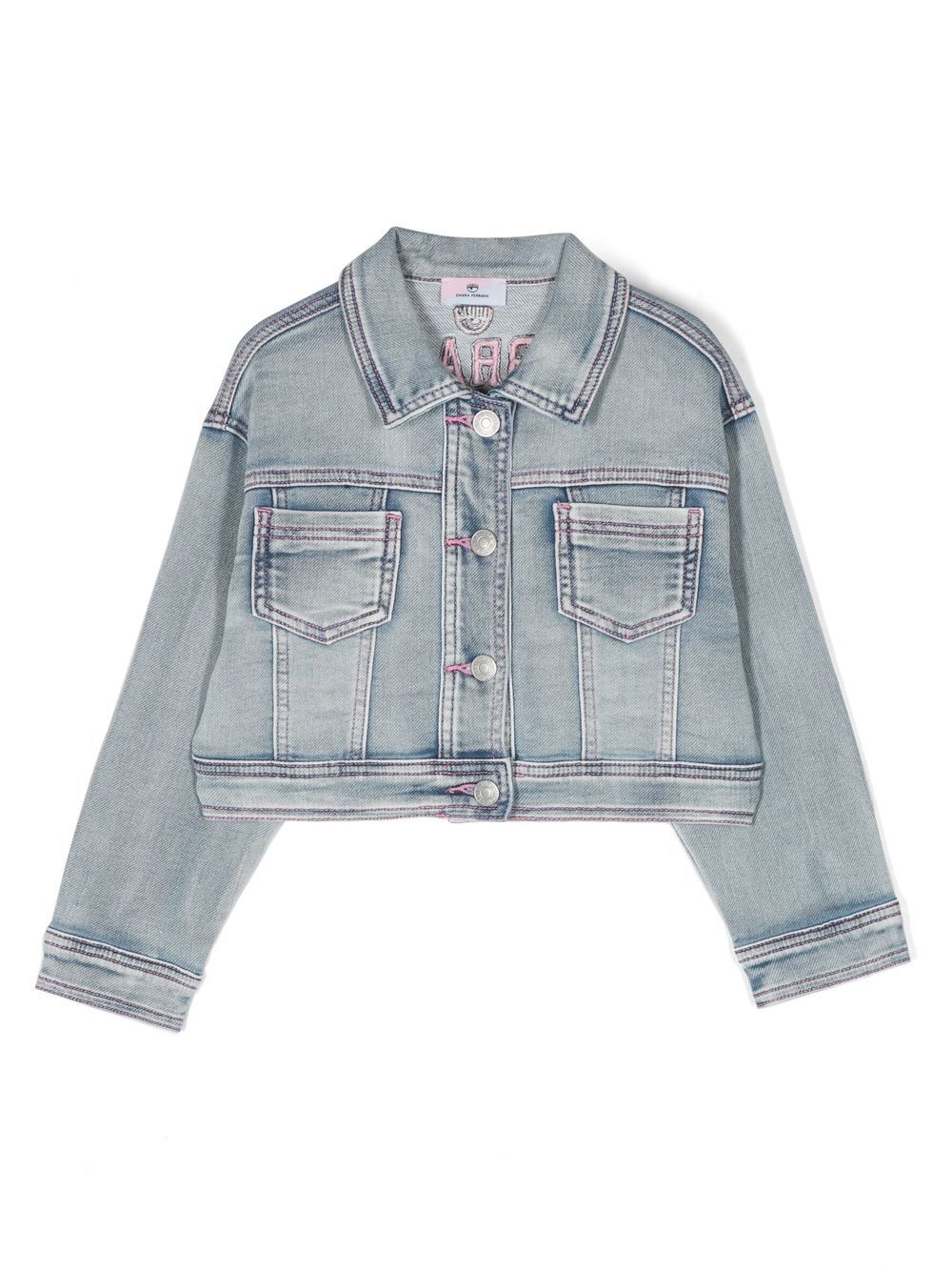 Chiara Ferragni Kids Jeansjacke mit Logo-Stickerei - Blau von Chiara Ferragni Kids