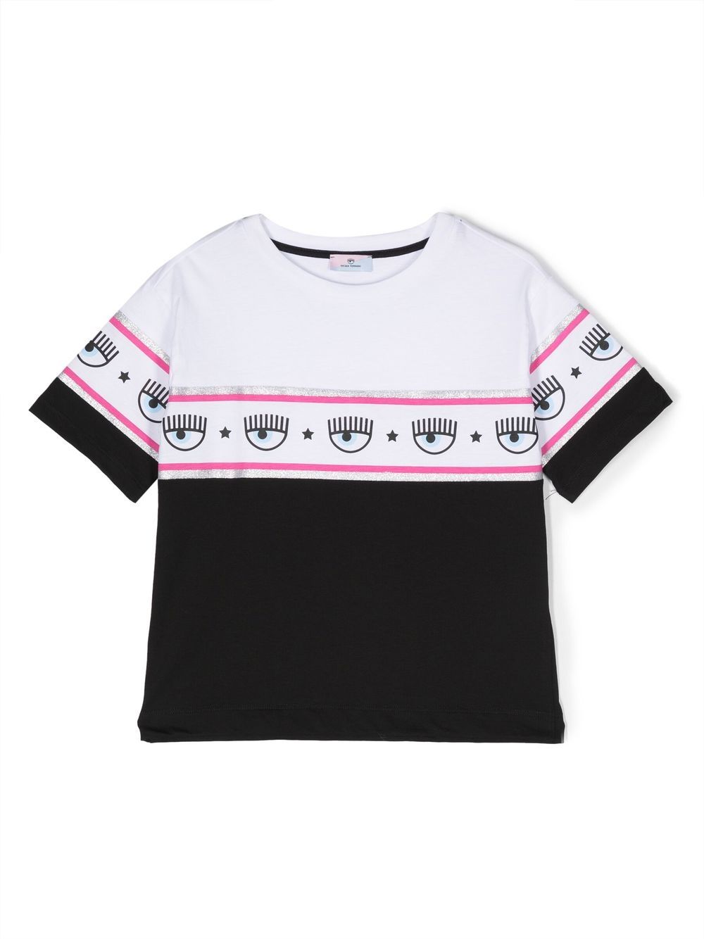 Chiara Ferragni Kids T-Shirt mit Logo-Streifen - Schwarz von Chiara Ferragni Kids