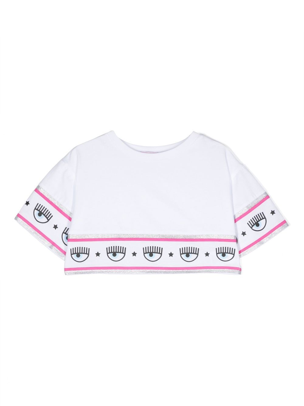 Chiara Ferragni Kids T-Shirt mit Logo-Streifen - Weiß von Chiara Ferragni Kids