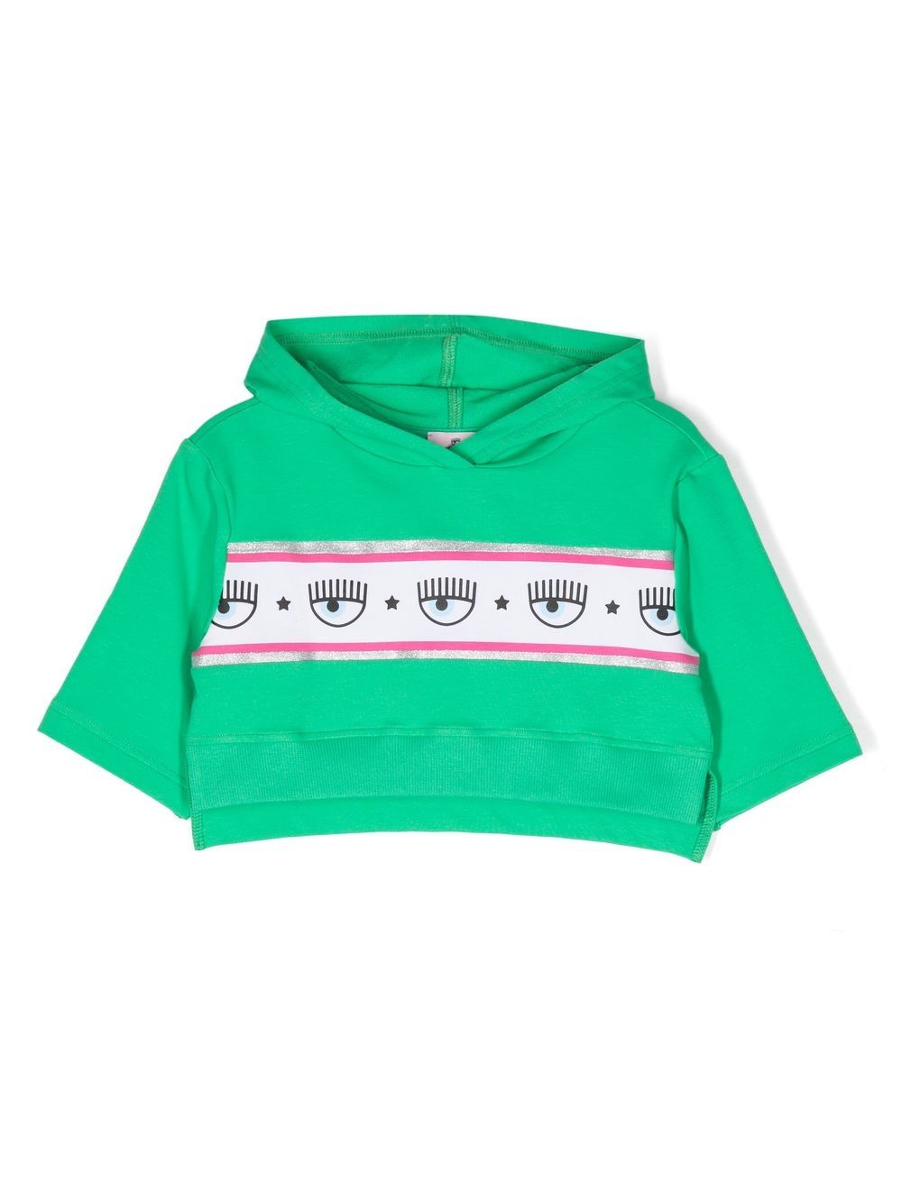 Chiara Ferragni Kids Hoodie mit Logo-Streifen - Grün von Chiara Ferragni Kids