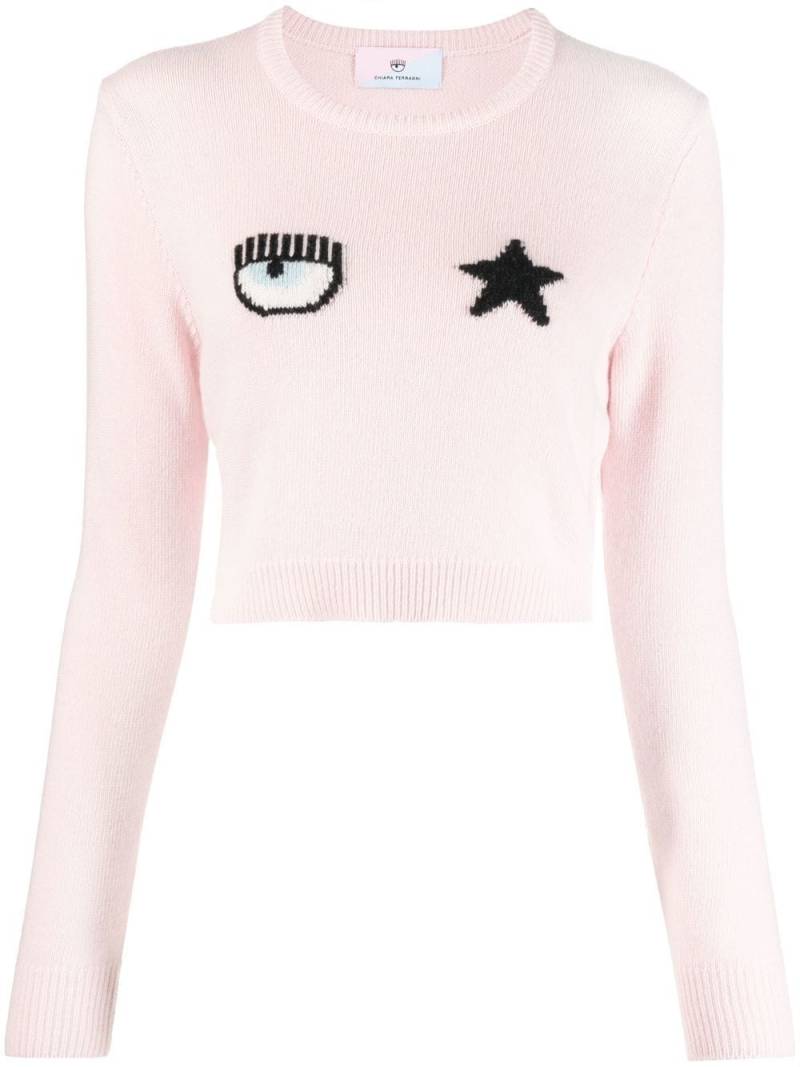 Chiara Ferragni Bestickter Pullover - Rosa von Chiara Ferragni