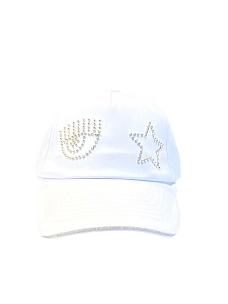 Chiara Ferragni - Chiara Ferragni Cotton Eye Star Baseball Cap, Weiß von Chiara Ferragni
