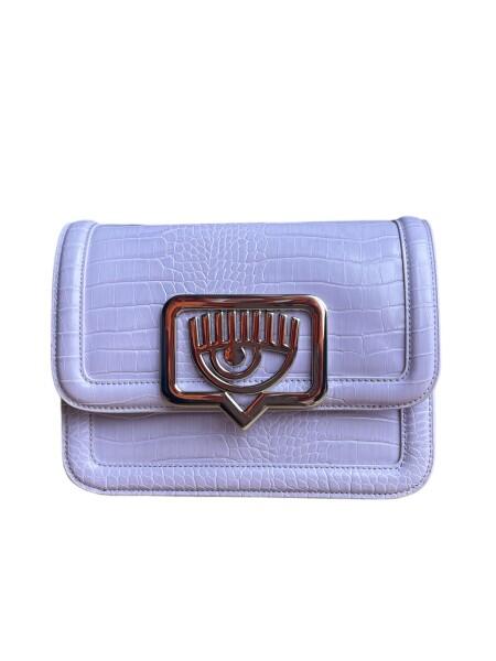 Chiara Ferragni - Chiara Ferragni Eyelike Croco Umhängetasche, Lila von Chiara Ferragni