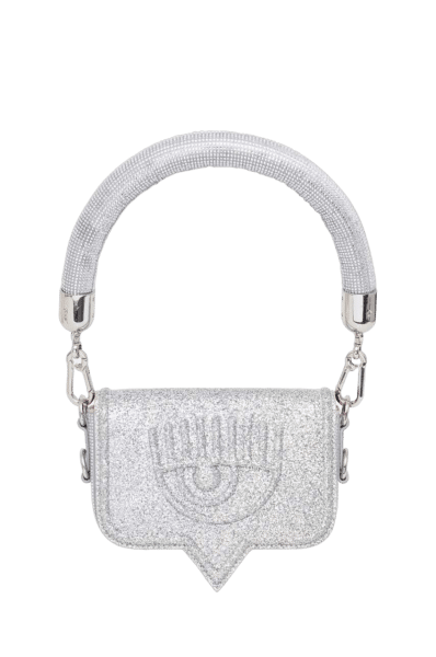 Chiara Ferragni - Chiara Ferragni Eyelike Glamour Schultertasche, Umhängetasche, Silber von Chiara Ferragni