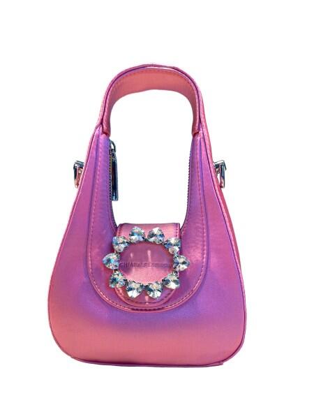 Chiara Ferragni - Chiara Ferragni Golden Eye Star, Abendtasche Satin, Pink von Chiara Ferragni
