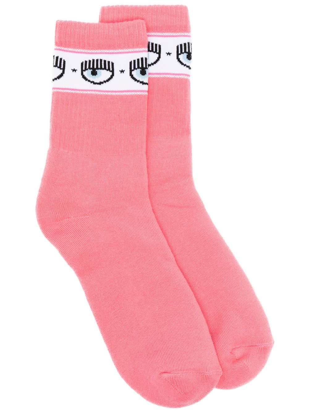 Chiara Ferragni Gerippte Socken mit Eyelike-Motiv - Rosa von Chiara Ferragni