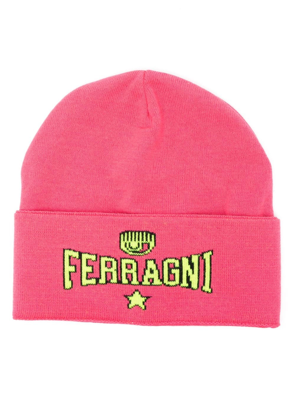 Chiara Ferragni Intarsien-Mütze mit Logo - Rosa von Chiara Ferragni
