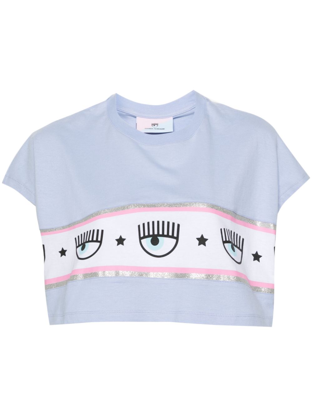 Chiara Ferragni Maxi Logomania Cropped-T-Shirt - Blau von Chiara Ferragni