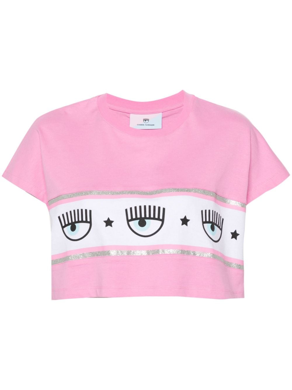 Chiara Ferragni Maxi Logomania Cropped-T-Shirt - Rosa von Chiara Ferragni