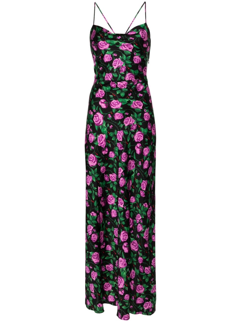 Chiara Ferragni Maxikleid mit Blumen-Print - Schwarz von Chiara Ferragni