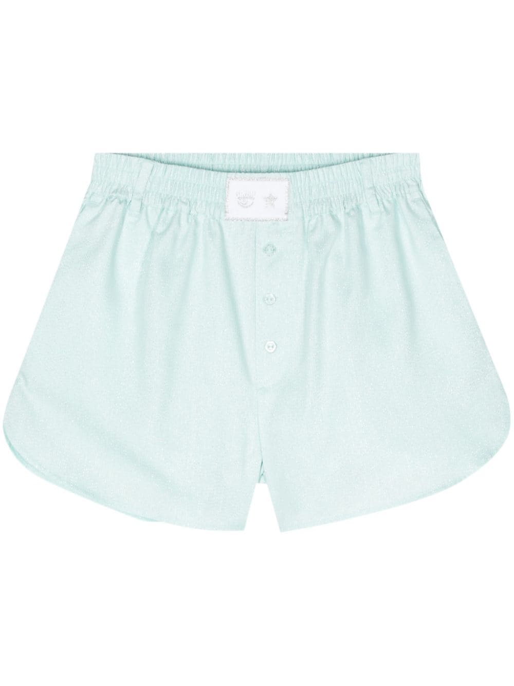 Chiara Ferragni Metallic-Shorts mit Eyelike-Motiv - Blau von Chiara Ferragni