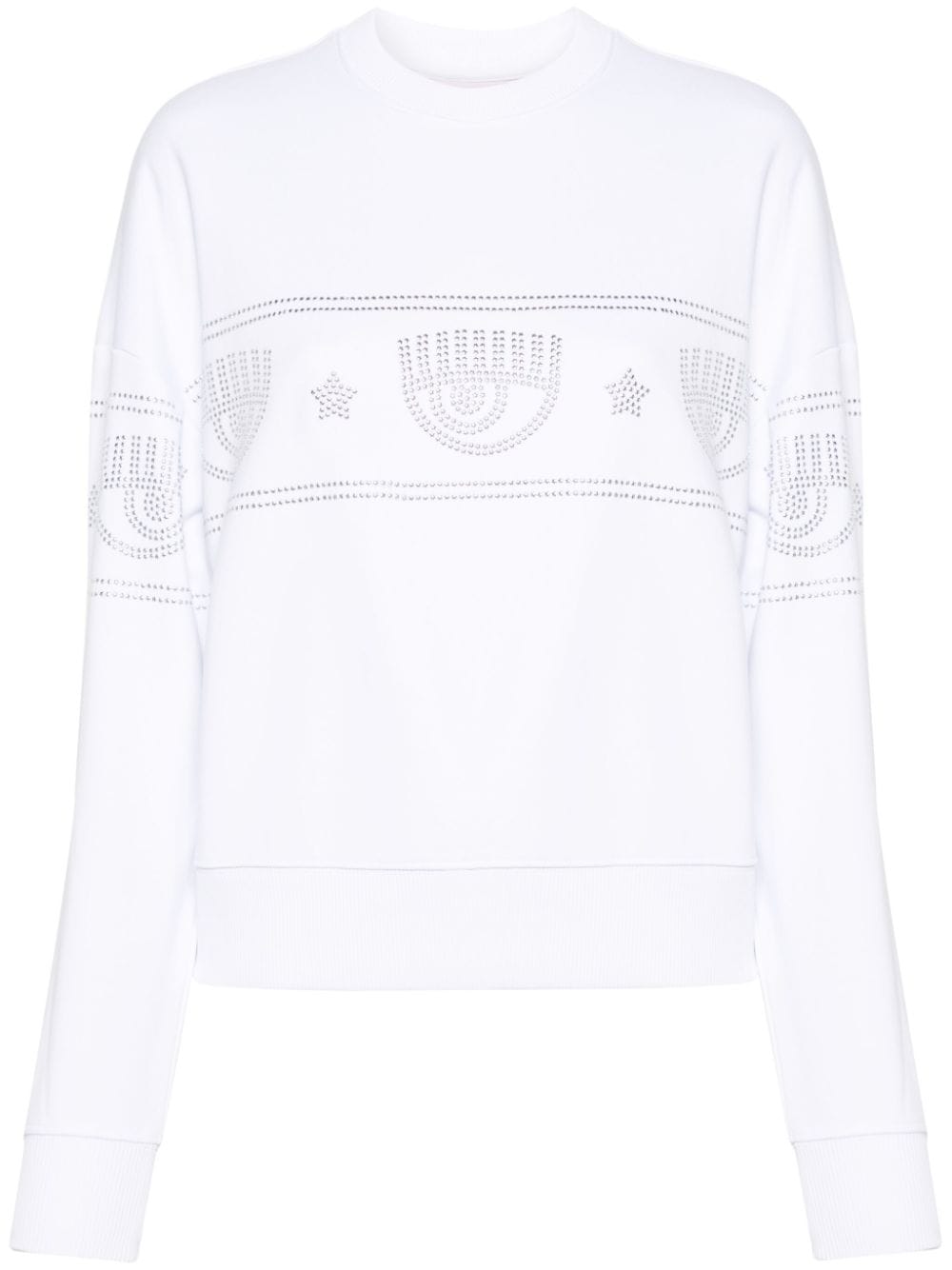 Chiara Ferragni Sweatshirt mit Logomania-Applikation - Weiß von Chiara Ferragni