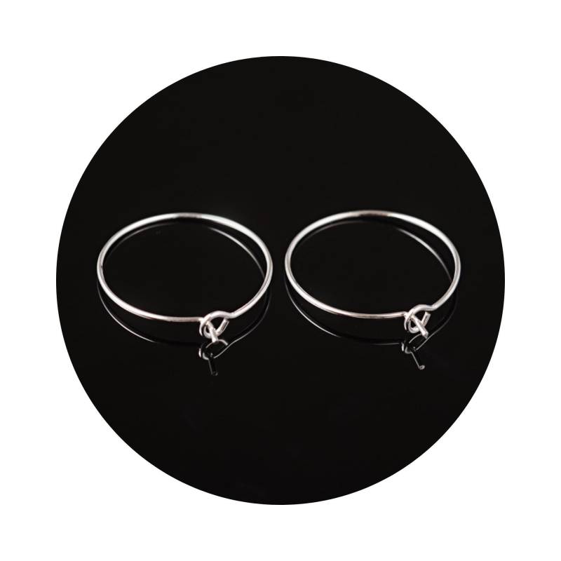 10x Ohrringe Messing Ø 20mm Silber Creolen Weinglas Marker Ringe Ohrhaken Charms von ChiarasEngelshop