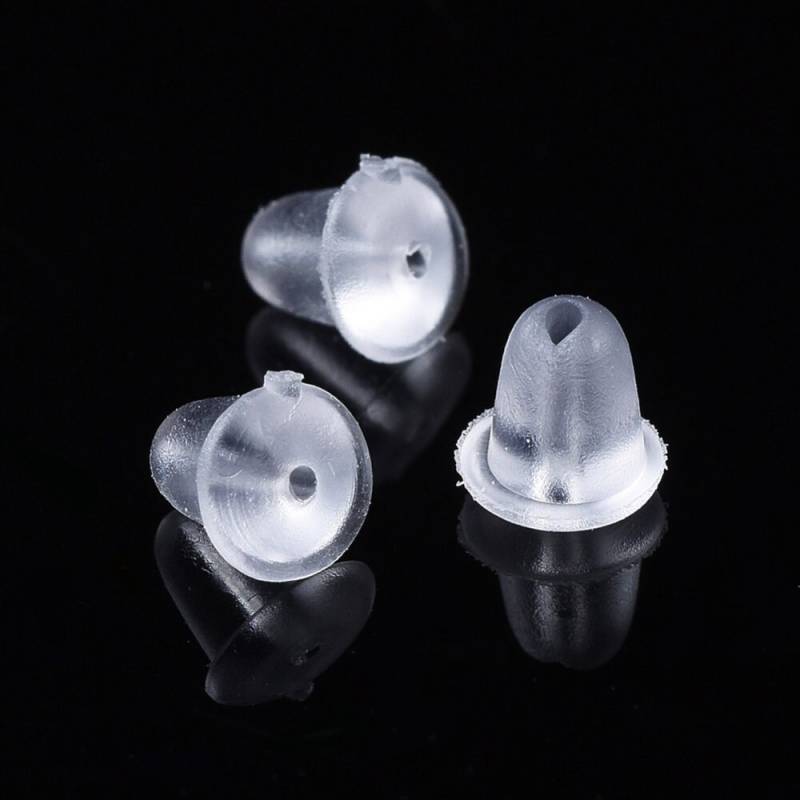200x Ohrstopper Gummistopper 4x4mm Ohrhaken Ohrringe Ohrstecker Sicherung von ChiarasEngelshop