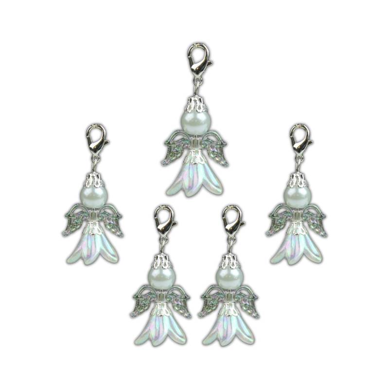 5x Schutzengel Anhänger 4, 3 cm Charms Perlen Engel Perlenengel Hochzeit Geschenk von ChiarasEngelshop