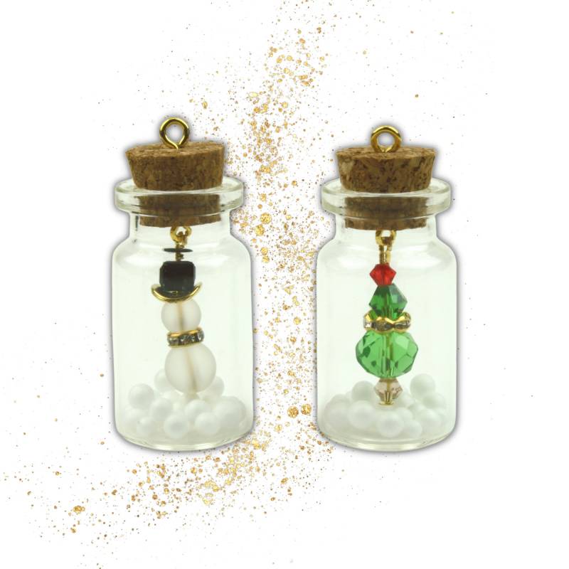 Glasanhänger Tannenbaum Und Schneemann Charms Weihnachten Perlenanhänger Engel von ChiarasEngelshop