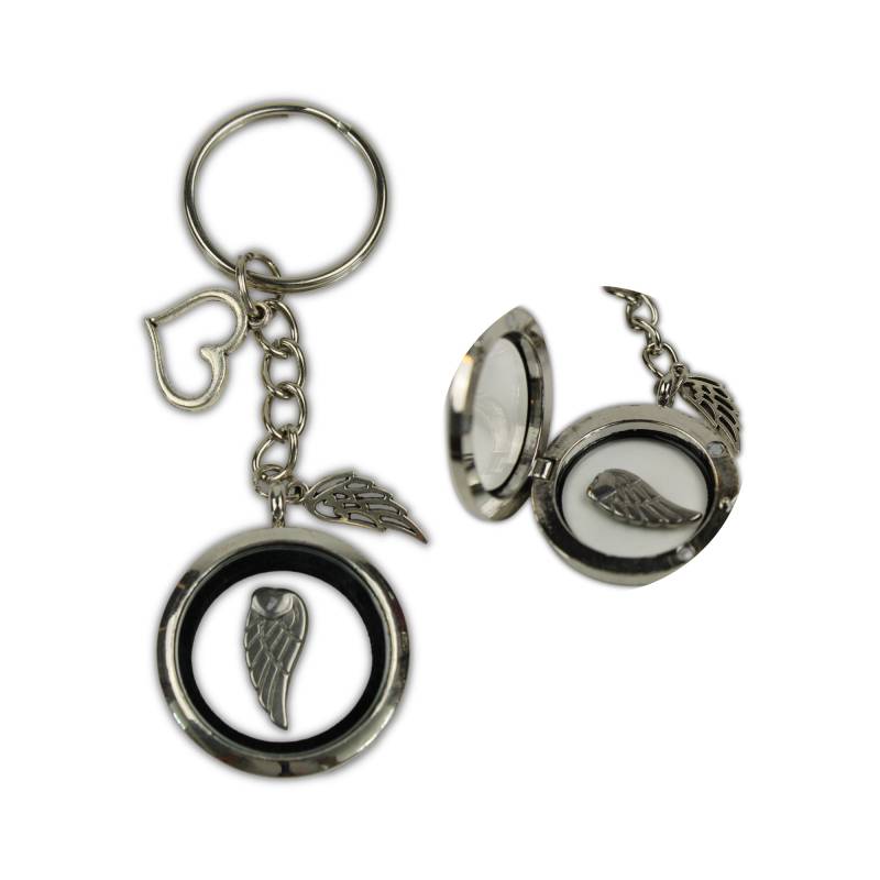 Schlüsselanhänger Medaillon Tierhaare Andenken Erinnerung Selbst Befüllbar von ChiarasEngelshop