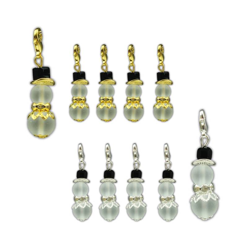 Schneemann Anhänger Set Geschenk Charms Weihnachten Perlenanhänger Perlenengel von ChiarasEngelshop