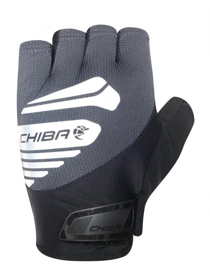 Chiba Fahrradhandschuhe CHIBA Air Plus Reflex - Radhandschuhe XS dunkelgrau, gepolstert & refl von Chiba