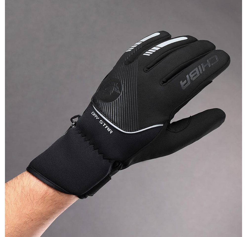 Chiba Fahrradhandschuhe CHIBA Dry Star - wasserdichte Softshell-Radhandschuhe schwarz S, Prima von Chiba