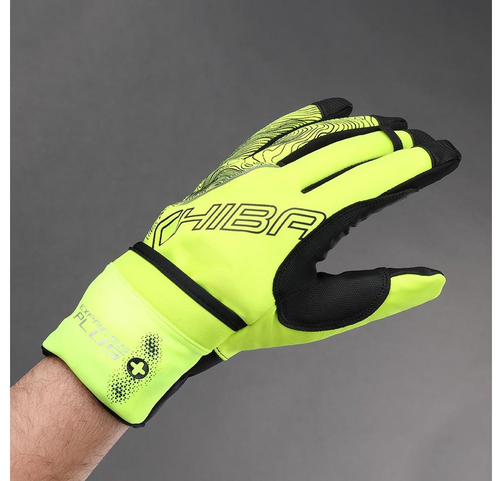 Chiba Fahrradhandschuhe CHIBA Express+ - Fahrradhandschuhe L neongelb mit Regenüberzug & Gelpo von Chiba