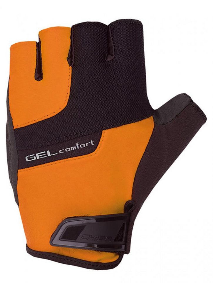 Chiba Fahrradhandschuhe CHIBA Gel Comfort - Radhandschuhe XS schwarz/orange mit Poron-Gelpolst von Chiba
