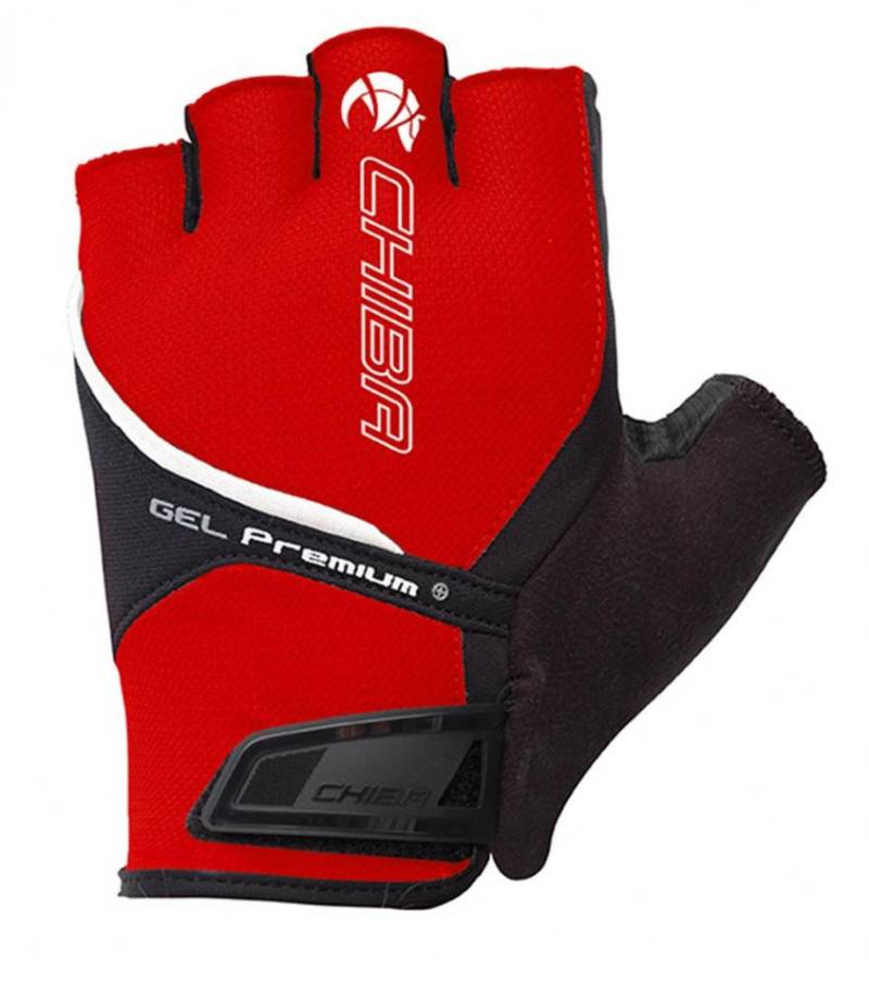Chiba Fahrradhandschuhe CHIBA Gel Premium - Radhandschuhe kurzfinger rot XXL mit Poron-Gelpols von Chiba