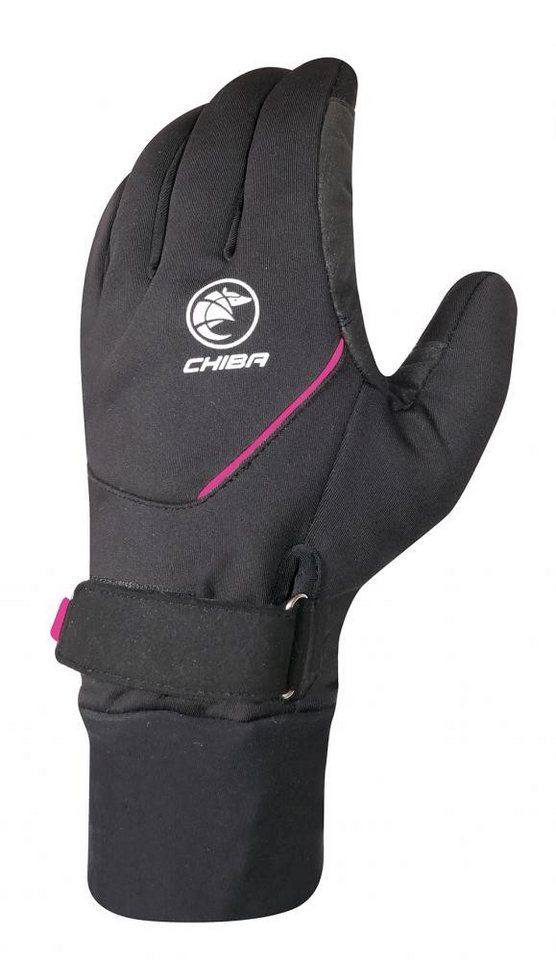 Chiba Fahrradhandschuhe CHIBA Rain Pro - wasserdichte Softshell Radhandschuhe schwarz/pink, S von Chiba