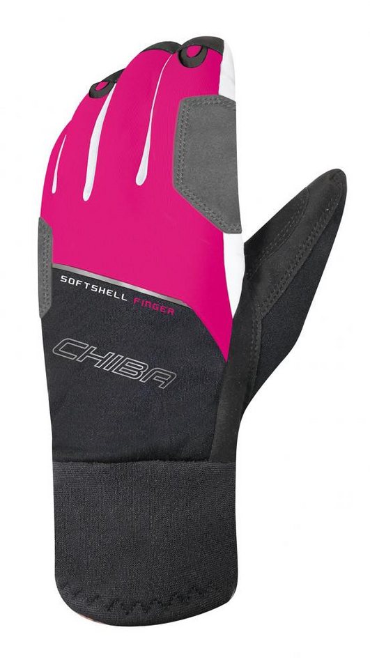 Chiba Fahrradhandschuhe CHIBA Softshell Finger - Radhandschuhe pink/weiß, Größe 6,5, winddicht von Chiba