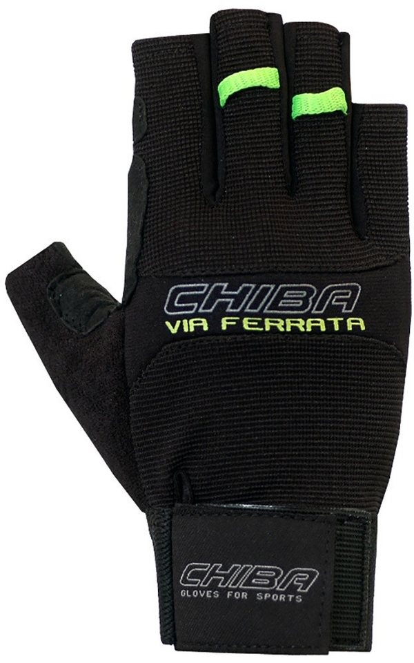 Chiba Multisporthandschuhe Kletterhandschuhe Via Ferrata (Quickpull-Ausziehhilfe) schwarz von Chiba