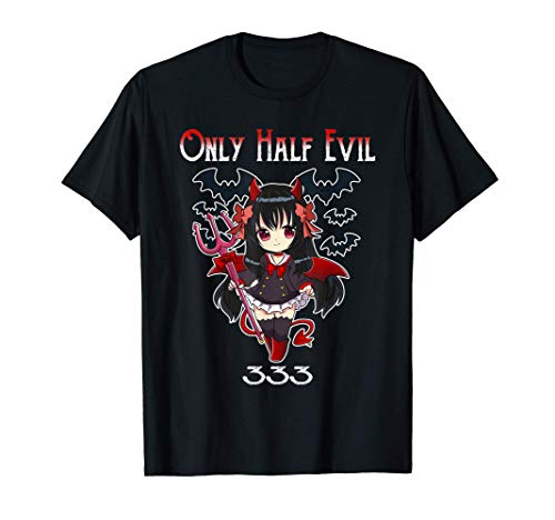 333 Only Half Evil Pastel Goth Kawaii Devil Girl T-Shirt von Chibi Anime by - Sugar Kai