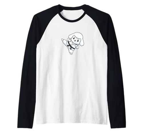 Niedlicher Pudel-Karate-Cartoon für Kinder Raglan Niedlicher Pudel-Karate-Cartoon für Kinder Raglan von Chibi Poodle Martial Arts Fun
